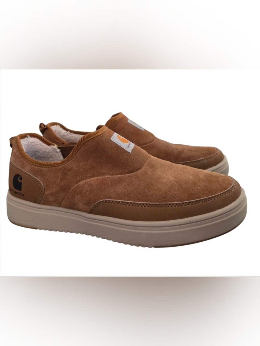 Carhartt Detroit Lined Slip-On Mens Suede Tan Shoes Size 8.5